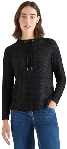 CECIL Cosy Melange Shirt met lange mouwen Black Melange L