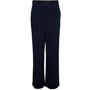 VERO MODA VMTIRAVER MR Wide Linen Pants, voor dames, marineblauw, maat S/32, navy blazer, 32W x 32L