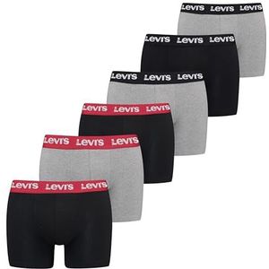 Levis Men Repeat Logo Boxer Brief 6P ECOM, Middle Grey Melange Combo, M