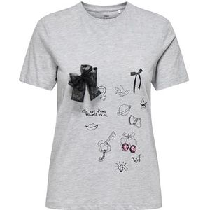 Onlnita Life Reg S/S Bow Top Box JRS, lichtgrijs gem., XL