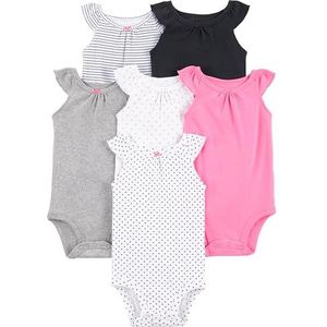 Simple Joys by Carter's baby-meisjes 6-pack BodysuitBodysuit met korte mouwen, Veelkleurig/Stippen/Harten, 0-3 Maanden