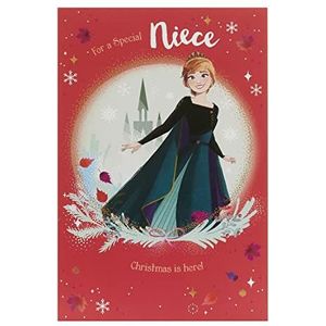 Disney Frozen Niece Kerstkaart met envelop - Sweet Design met Anna en Arendelle Castle