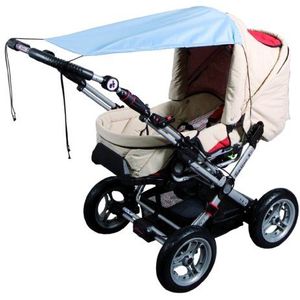 sunnybaby 14272 - Universeel zonnezeil voor kinderwagen en sportwagen | hoogste UV-bescherming UPF 50+ | verstelbaar | luifel-rolgordijnfunctie - kleur: Kristal LBLAU | Kwaliteit: Made in Germany