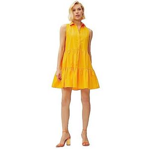 Koton Dames katoenen shirt jurk, oranje (202), 34
