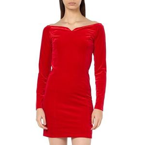 faina Dames mini jurk met lange mouwen 19229180, rood, S, rood, S