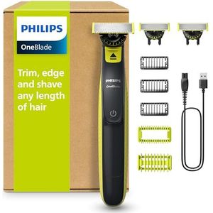 Philips Norelco OneBlade QP2824/31 scheerapparaat Scheerapparaat met scheerblad Trimmer Grijs, Limoen