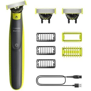 Philips Norelco OneBlade QP2824/31 scheerapparaat Scheerapparaat met scheerblad Trimmer Grijs, Limoen