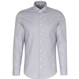 Seidensticker Zakelijk overhemd voor heren, shaped fit, strijkvrij, kent-kraag, lange mouwen, 100% katoen, blauw, 39