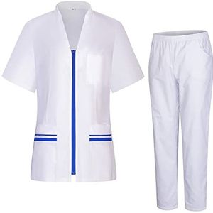 MISEMIYA - Dames gezondheidsuniform - dameshemd en broek - werkkleding voor dames 712-8312, koningsblauw 21, XS