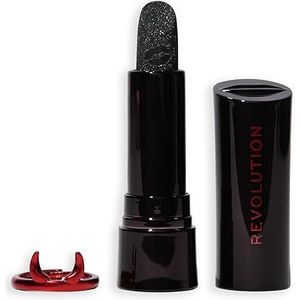Revolution Beauty Truly Sinful Black Ring Lipstick, Halloween Lippenmake-up met Glinsterende Glitter