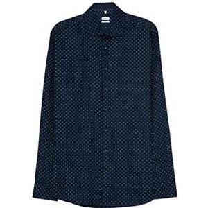 Seidensticker Heren Shaped Fit Lange Mouwen Twill Shirt, blauw (19), 39