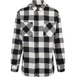 Urban Classics Lang oversized geruit shirt voor heren, Zwart/Wit, XL