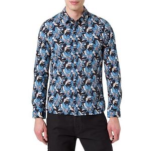 Teddy Smith Herenoverhemd van karton, ML Stret Charbon Flower, Flower houtskool, S