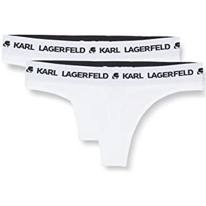 KARL LAGERFELD Dames Karl String Met Logo (Set van 2), Wit, XS