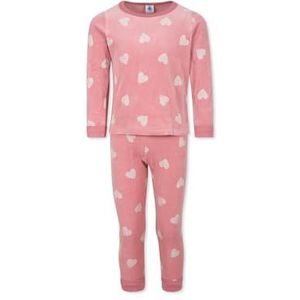 Petit Bateau Pyjama met lange mouwen voor meisjes, Rosewood/Marshmallow, 10 Jaar