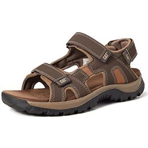 Cat Footwear Giles sandalen met open teen voor heren, Bruin Mens Donkerbruin, 44 EU