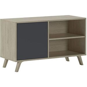 Skraut Home - TV-meubel voor woonkamer - 57 x 95 x 40 cm - Geschikt voor 32/40"" TV - Wind 100 Model - Puccini - Grijze scharnierdeur