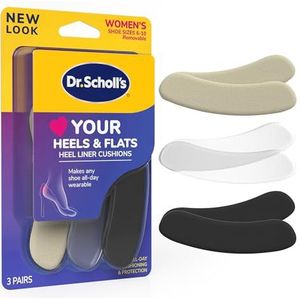 Dr. Scholl's Foam Hielbeschermers, kussentjes helpen ongemakkelijk schuren bij de hiel te voorkomen en helpen te voorkomen dat schoenen afglijden bij te grote schoenen, 3 paar.
