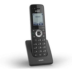 Snom SOHO M15 DECT handset (tot 7 dagen van het leven van de batterij op stand-by en 7 uur gesprekstijd, voicemail LED-waarschuwingslampje, GAP compatibel), Zwart, 00004363