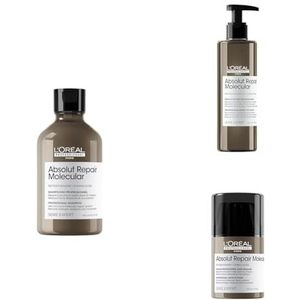 L’Oréal Professionnel, Routine voor zeer beschadigd haar, set met Shampoo, Serum + Leave-in, Herstelt de Moleculaire Structuur Van het Haar, Absolut Repair Moleculair