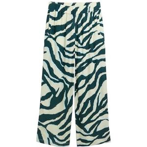 TOM TAILOR Damesbroek, 38068 - Abstract Teal Zebra Print, 44W / 28L