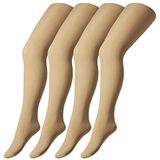 Camano Unisex kinderen online kinderen fine tights 40 den 4-pack sokken, albasts, 122/140, albast