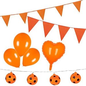 Boland - Holland decoratieset, folieballon, led-lichtsnoer, vlaggetjesslinger, luchtballon, Nederland, decoratie, WK