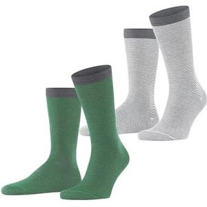 ESPRIT Heren Sokken Allover Stripe 2-Pack M SO Katoen Gedessineerd Multipack 2 Paar, Veelkleurig (White Green 0020) nieuw - milieuvriendelijk, 39-42