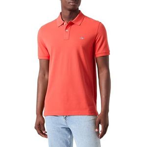 GANT Slim Shield Ss Pique Poloshirt voor heren, oranje (burnt orange), S