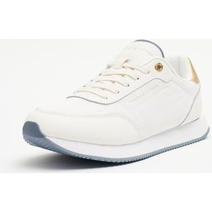 Tommy Hilfiger Dames Essential Runner Metallics (FW0FW08455) lage top Sneaker, wit (oud wit), 5 UK, Wit oud wit, 38 EU