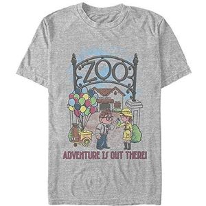 Pixar Unisex Up-Zoo Adventure Organic Short Sleeve T-Shirt, Melange Grey, XXL, grijs, gemêleerd, XXL