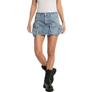 Replay Mini-jeansrok voor dames, 010, lichtblauw, 25W