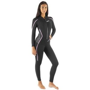 SEAC Invidia Lady wetsuit 3 mm Ultrastretch eendelig wetsuit met ritssluiting voor, voor duikers, snorkelen en apneu, zwart, S