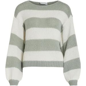 VILA - VIChoca - Trui - Pastelgroen/Wit - Losse Pasvorm - Lange Mouw