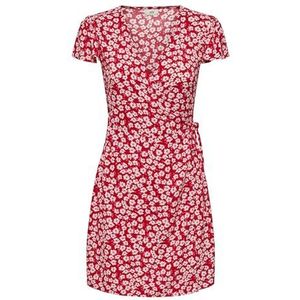 Jdy Sezen Life S/S Wrap Dress WVN Dia, marsrood, L