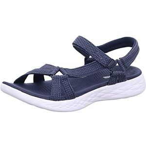 Skechers On-the-go 600 Brilliancy sandalen met enkelbandjes, marineblauwe textielafwerking, 37 EU