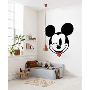 Disney Komar DOT rond en zelfklevend vliesfotobehang - Mickey Head Optimism - Ø 125 cm - kinderkamer, wandtattoo - DD1-057