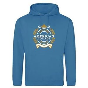 AMERICAN COLLEGE USA Sweatshirt met print, warme kleding, uniseks, kinderen, jongens en meisjes, casual, model ACSCW5, Indigo, 12 jaar, Indigo, 12 ans