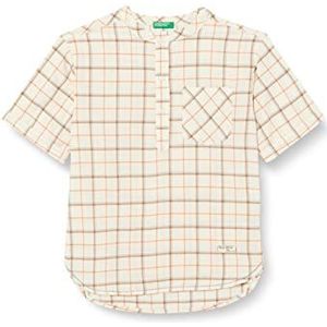 United Colors of Benetton Shirt 5IHFCQ017, wit patroon 980, kinderen, Wit patroon geruit 980