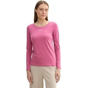 TOM TAILOR T-shirt met lange mouwen voor dames, 16348, roze fluweel, XXS