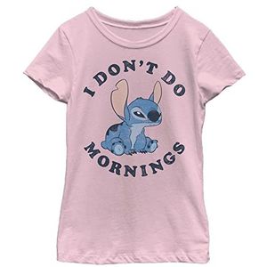 Disney girls Lilo & Stitch Stitch Mornings Girl's Solid Crew Tee T-shirt, lichtroze, XS US, Rosa, XS