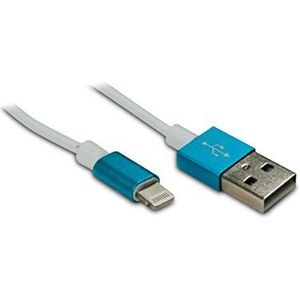 Metronic 471040 Apple MFI Lightning USB-kabel, wit/blauw