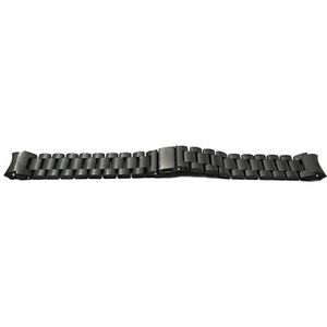 System-S Armband 22 mm van aluminium met vouwsluiting voor Galaxy Watch 6 Classic zwart, metallic/zwart, Eine Grösse