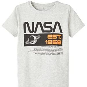 NAME IT Jongens NKMANTONY NASA TOP NAS T-shirt, Light Grey Melange, 122/128, lichtgrijs gem., 122/128 cm