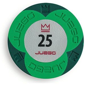 Juego JU00133 100 Geïmpregneerde Poker Chips Poker Set Tunierwaarde 25, gezelschapsspel - Groen