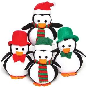 Baker Ross AF817 Pluche pinguïns (Beanbag) – ideaal voor kinderen voor Sinterklaas (4 stuks)