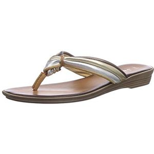 Jana 27104 dames teenslippers, Zilveren metalen kam, 42 EU Breed