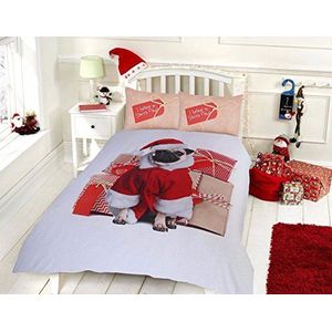 Sleepdown beddengoedset voor Kerstmis, dekbedovertrek en kussensloop, digitale druk, dekbedovertrek voor slaapkamer, dagbed (King)