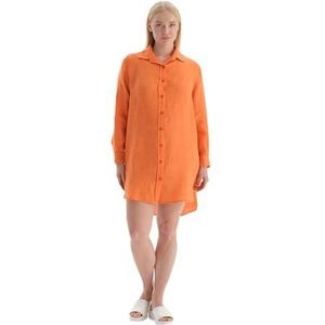 Dagi Orange Fashion Knitted Long Sleeve Shirt Collar Shirt, Oranje, 38, oranje, 38