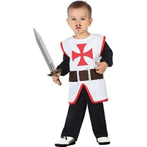 Atosa 57013 COSTUME CRUSADES KNIGHT 12-24 MONTHS, jongens, zwart/wit/rood, 12 a 24 meter